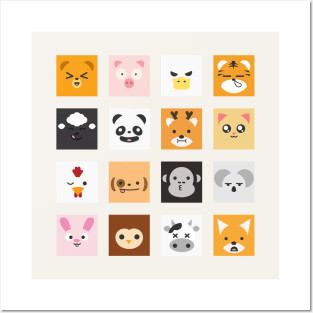 Animal Faces Posters and Art